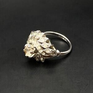 Vintage JOSEPH ESPOSITO ESPO 14K GE Gold Electroplate CZ Cocktail Ring Sz 6 3/4